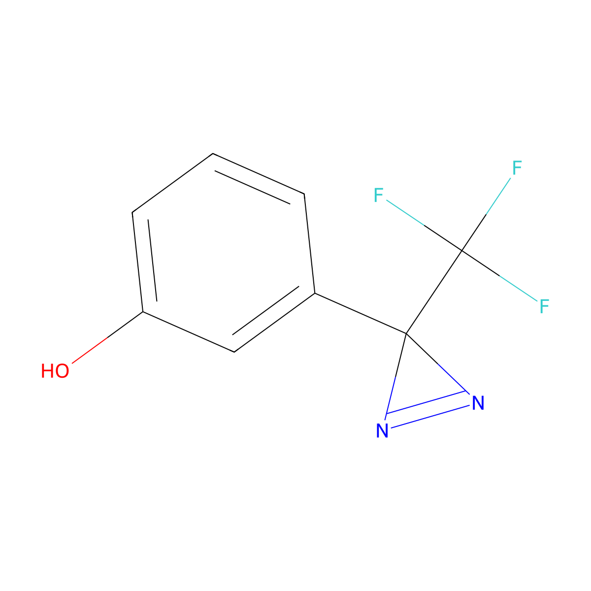 3-(3-(trifluoromethyl)-3H-diazirin-3-yl)phenol molecular structure, CAS 113787-85-2