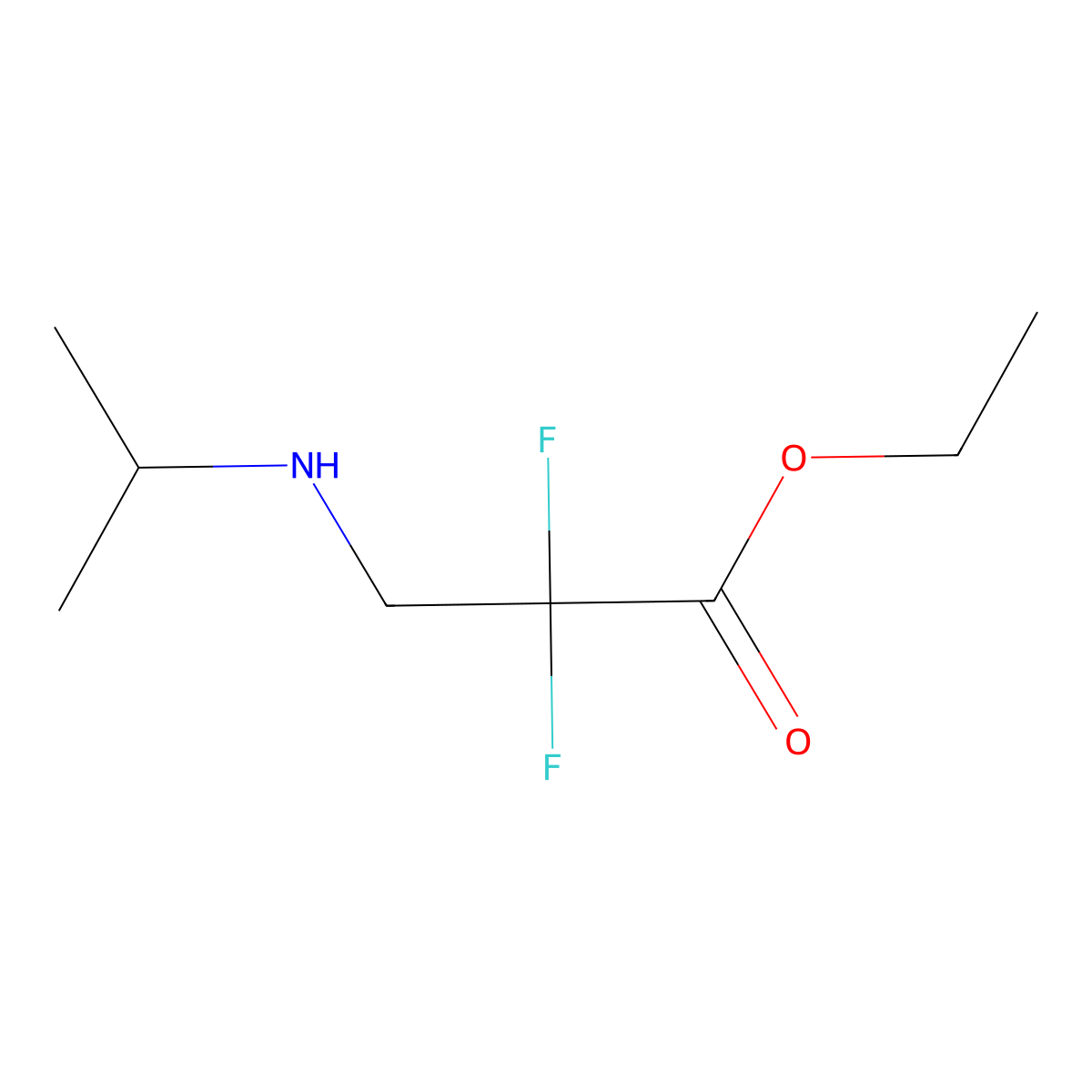 Ethyl 2,2-difluoro-3-(isopropylamino)propanoate molecular structure, CAS 1137870-01-9