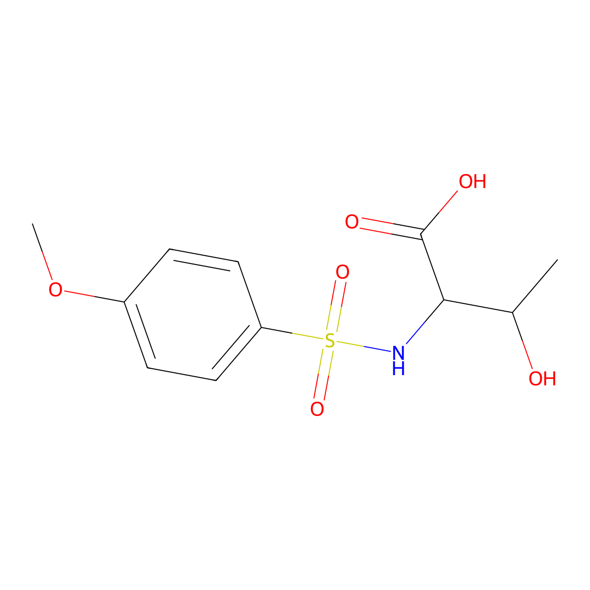 (2S,3R)-3-Hydroxy-2-(4-methoxybenzenesulfonamido)butanoic acid molecular structure, CAS 113793-31-0