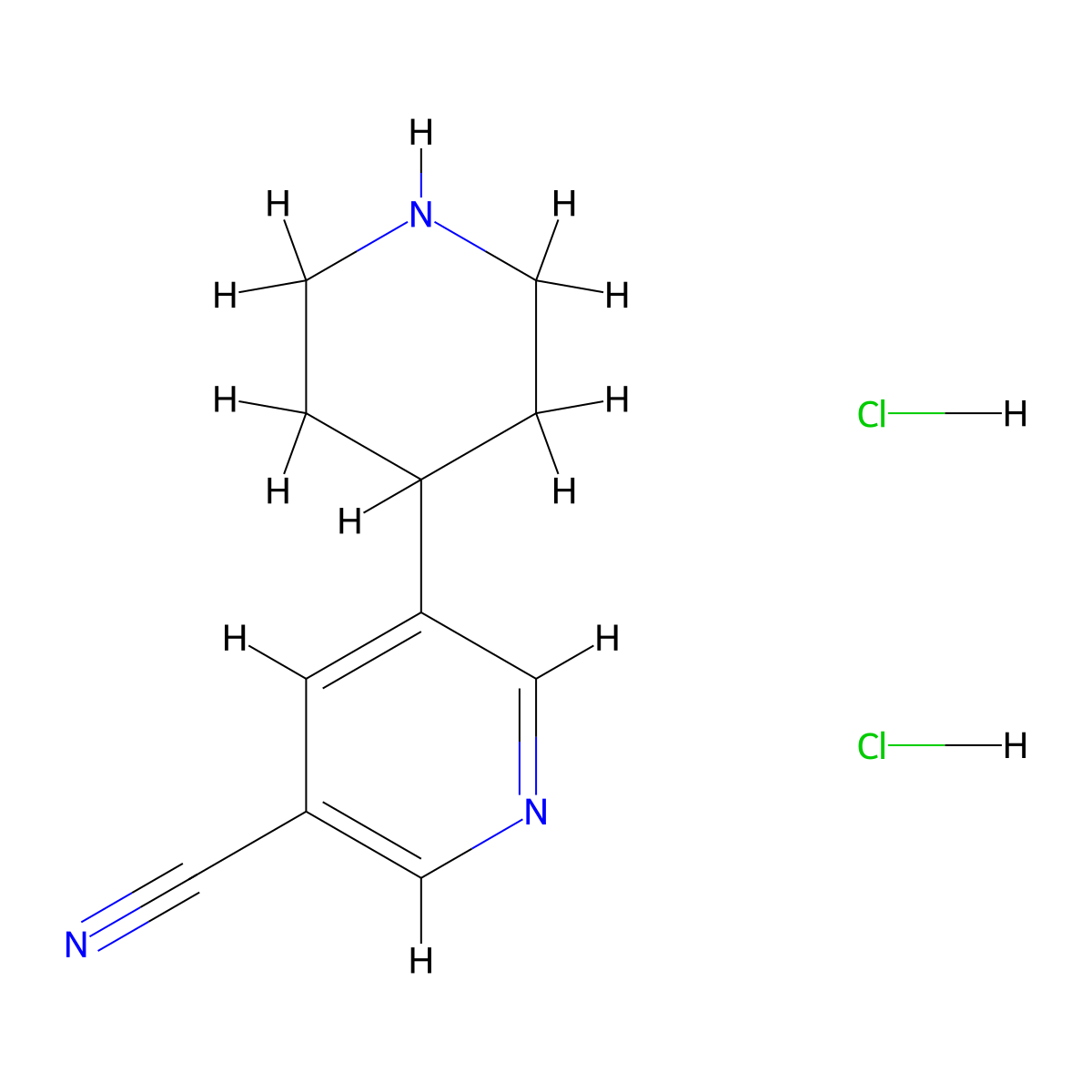 5-(Piperidin-4-yl)nicotinonitrile dihydrochloride molecular structure, CAS 1137949-73-5