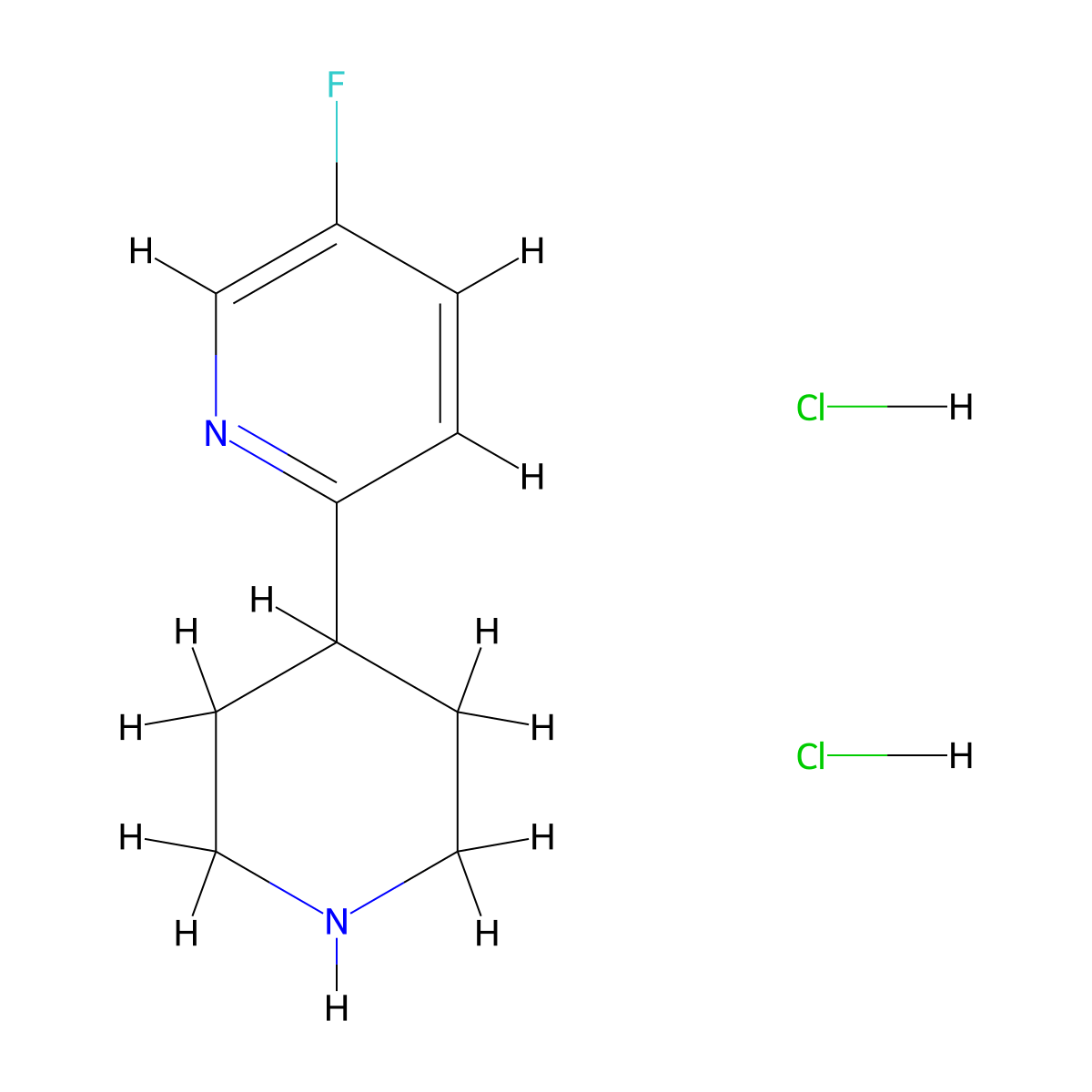 5-Fluoro-2-(piperidin-4-yl)pyridine dihydrochloride molecular structure, CAS 1137949-75-7
