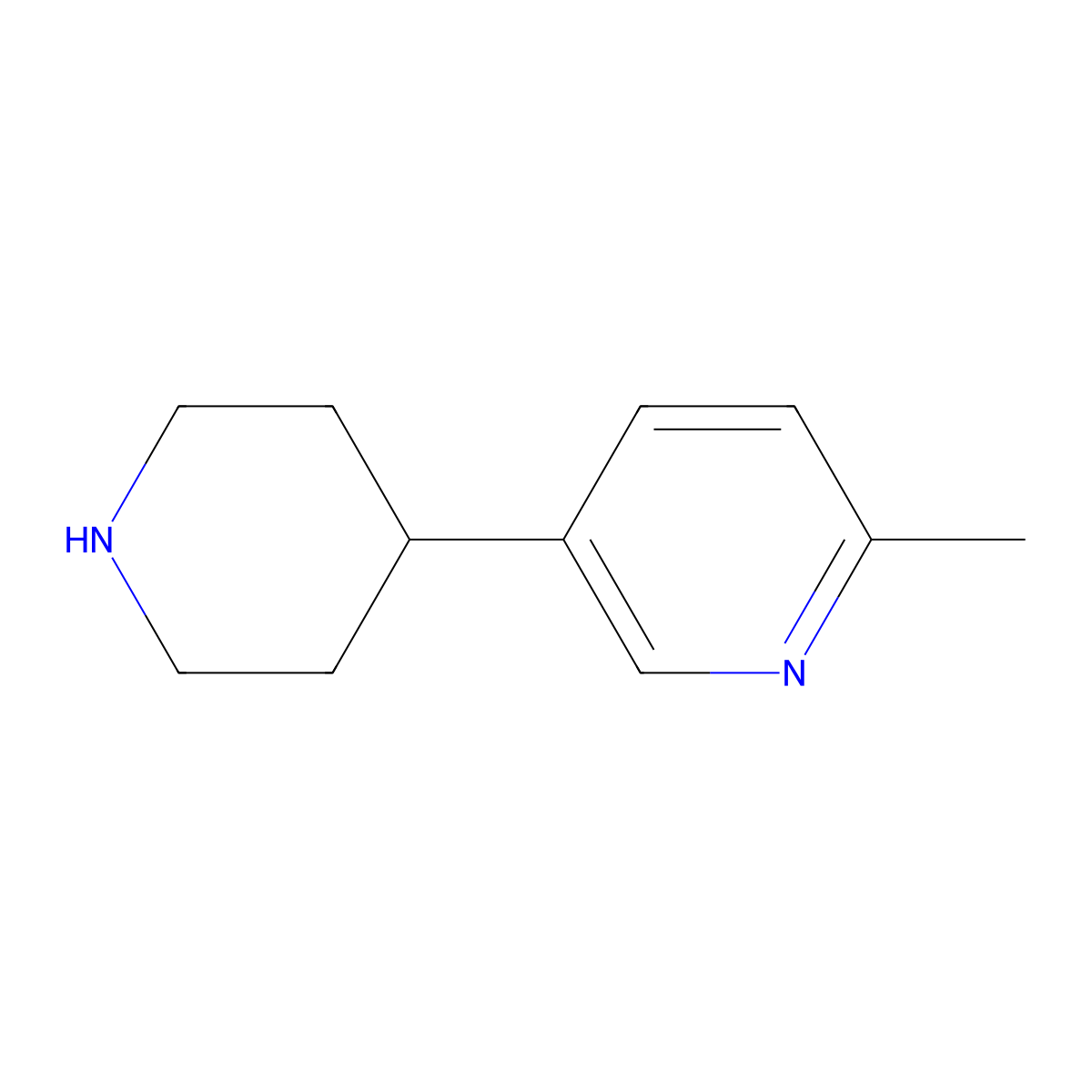 2-Methyl-5-(piperidin-4-yl)pyridine molecular structure, CAS 1137950-06-1