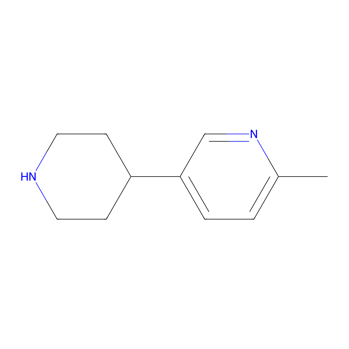 2-Methyl-5-(piperidin-4-yl)pyridine molecular structure, CAS 1137950-06-1