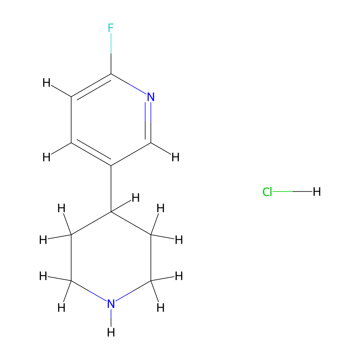 2-Fluoro-5-(piperidin-4-yl)pyridine hydrochloride molecular structure, CAS 1137950-30-1