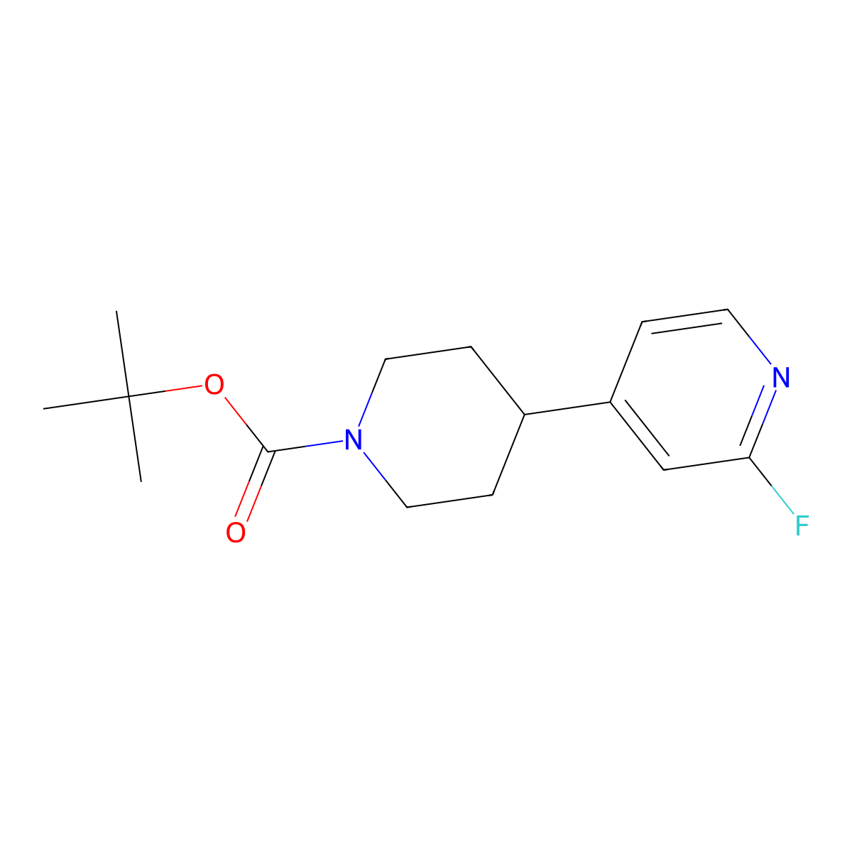 Tert-butyl 4-(2-fluoropyridin-4-yl)piperidine-1-carboxylate molecular structure, CAS 1137950-40-3