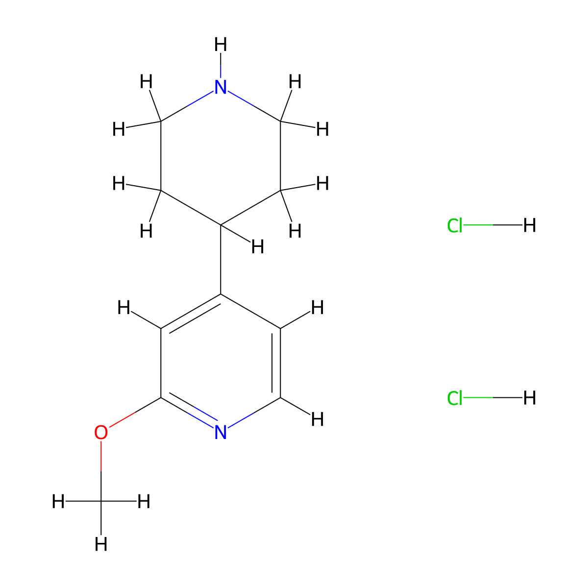 2-Methoxy-4-(piperidin-4-yl)pyridine dihydrochloride molecular structure, CAS 1137950-54-9