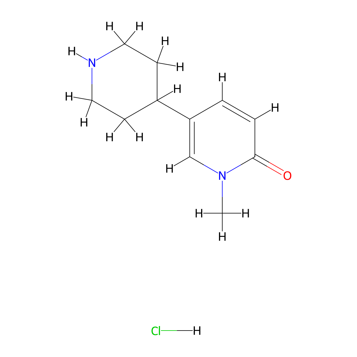 1-Methyl-5-(piperidin-4-yl)pyridin-2(1H)-one hydrochloride molecular structure, CAS 1137950-65-2