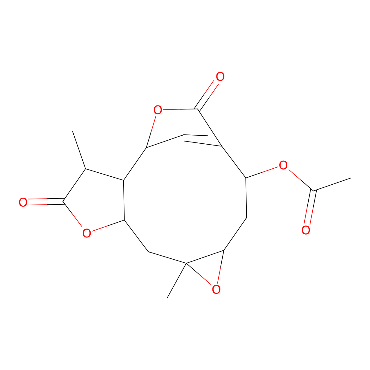 3Beta-acetoxy-1,10-epoxy-4-germacrene-12,8;15,6-diolide molecular structure, CAS 1137951-08-6