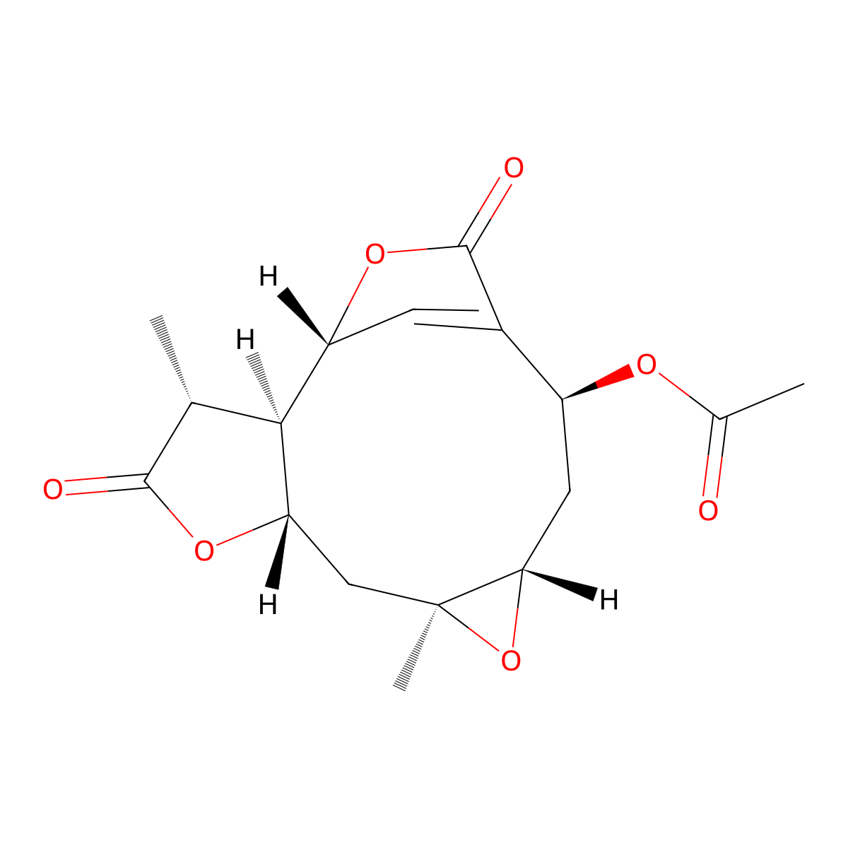3Beta-acetoxy-1,10-epoxy-4-germacrene-12,8;15,6-diolide molecular structure, CAS 1137951-08-6