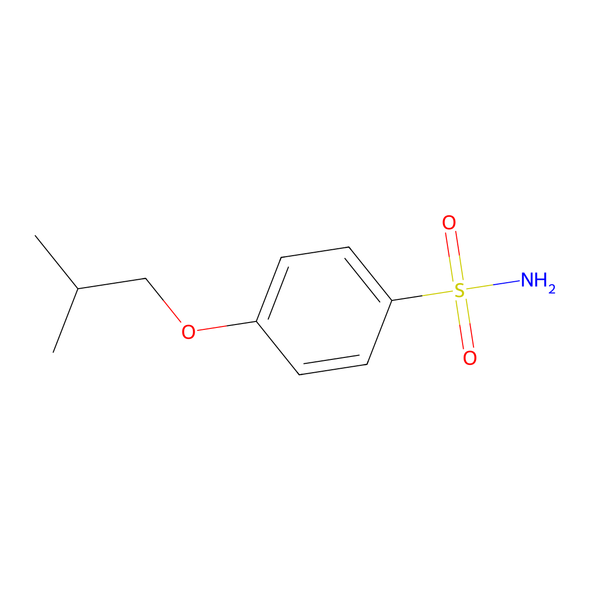 4-(2-Methylpropoxy)benzene-1-sulfonamide molecular structure, CAS 1138-55-2