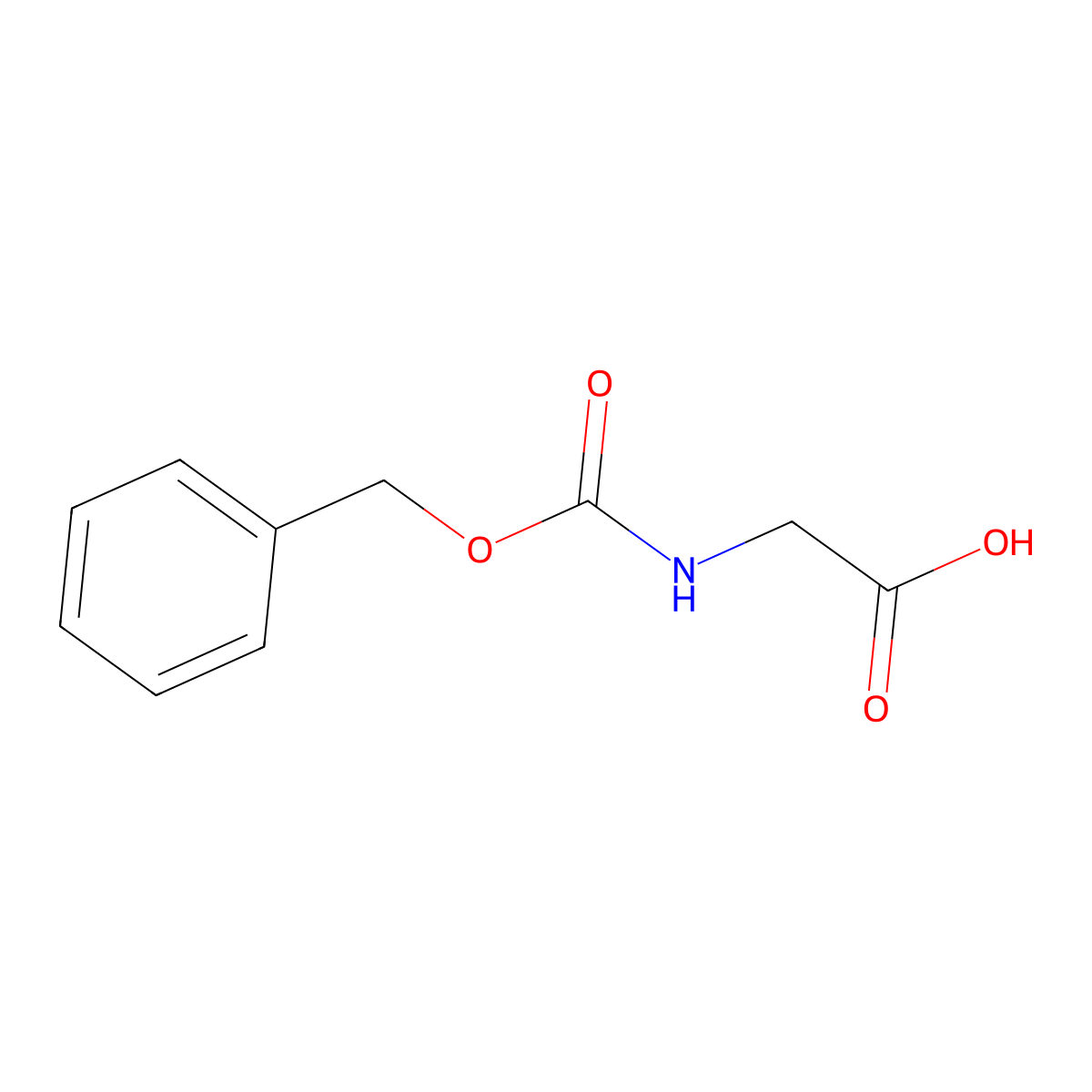 Benzyloxycarbonylglycine molecular structure, CAS 1138-80-3