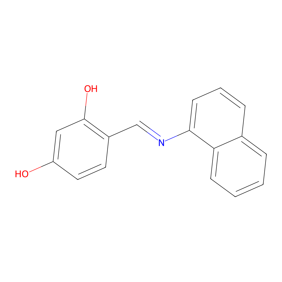 1,3-Benzenediol, 4-[(1-naphthalenylimino)methyl]- molecular structure, CAS 113800-82-1