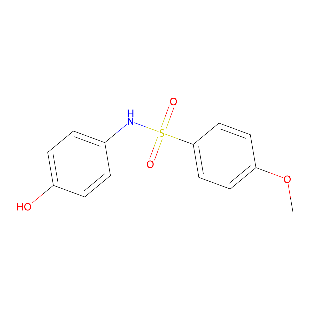 Benzenesulfonamide, N-(4-hydroxyphenyl)-4-methoxy- molecular structure, CAS 113801-48-2