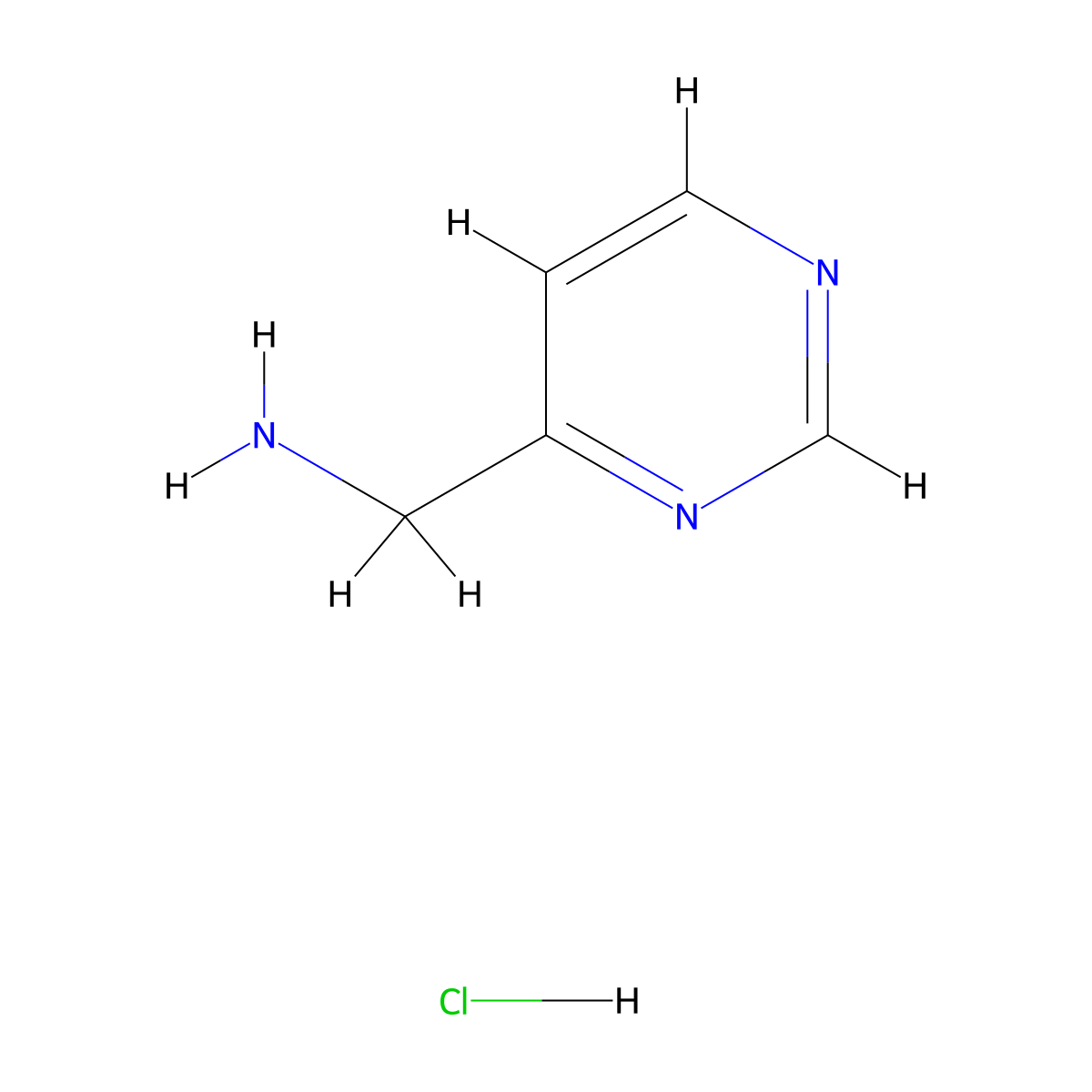 1-(Pyrimidin-4-yl)methanamine--hydrogen chloride (1/1) molecular structure, CAS 1138011-17-2