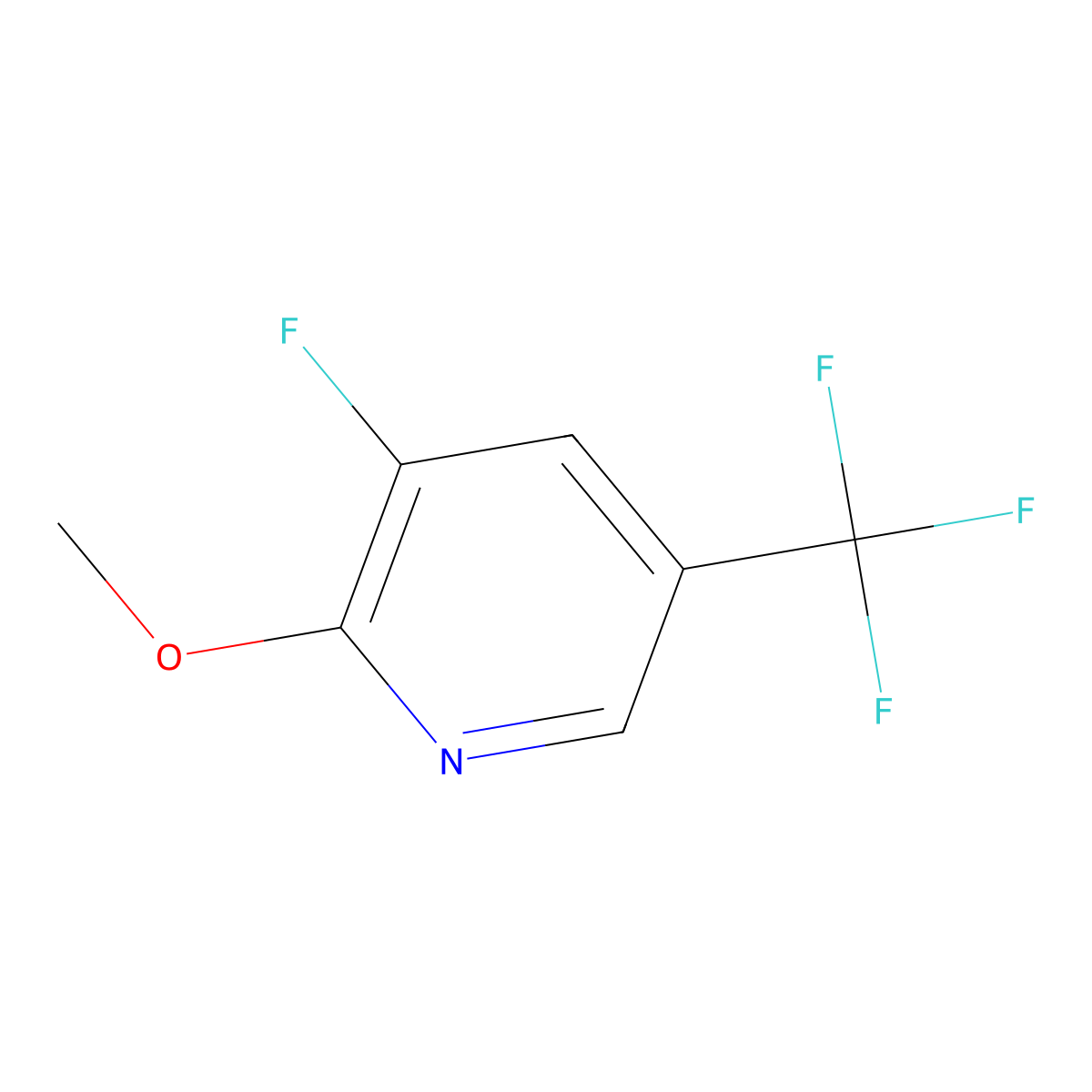 3-Fluoro-2-methoxy-5-(trifluoromethyl)pyridine molecular structure, CAS 1138011-20-7