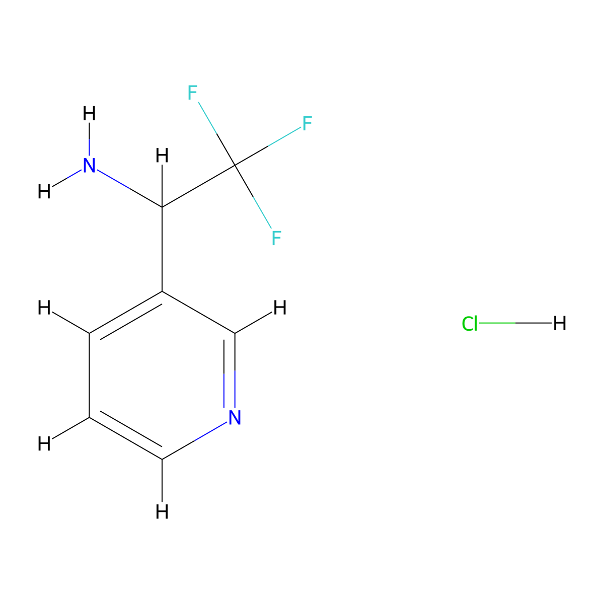 2,2,2-Trifluoro-1-(3-pyridinyl)ethylamine hydrochloride molecular structure, CAS 1138011-22-9