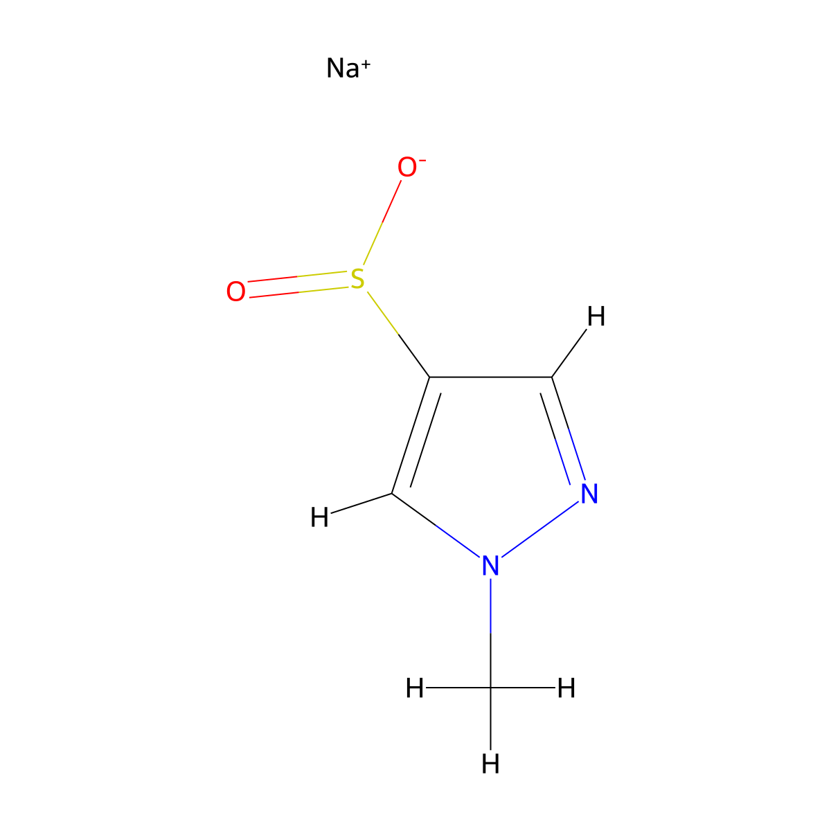 sodium 1-methyl-1H-pyrazole-4-sulfinate molecular structure, CAS 1138034-18-0