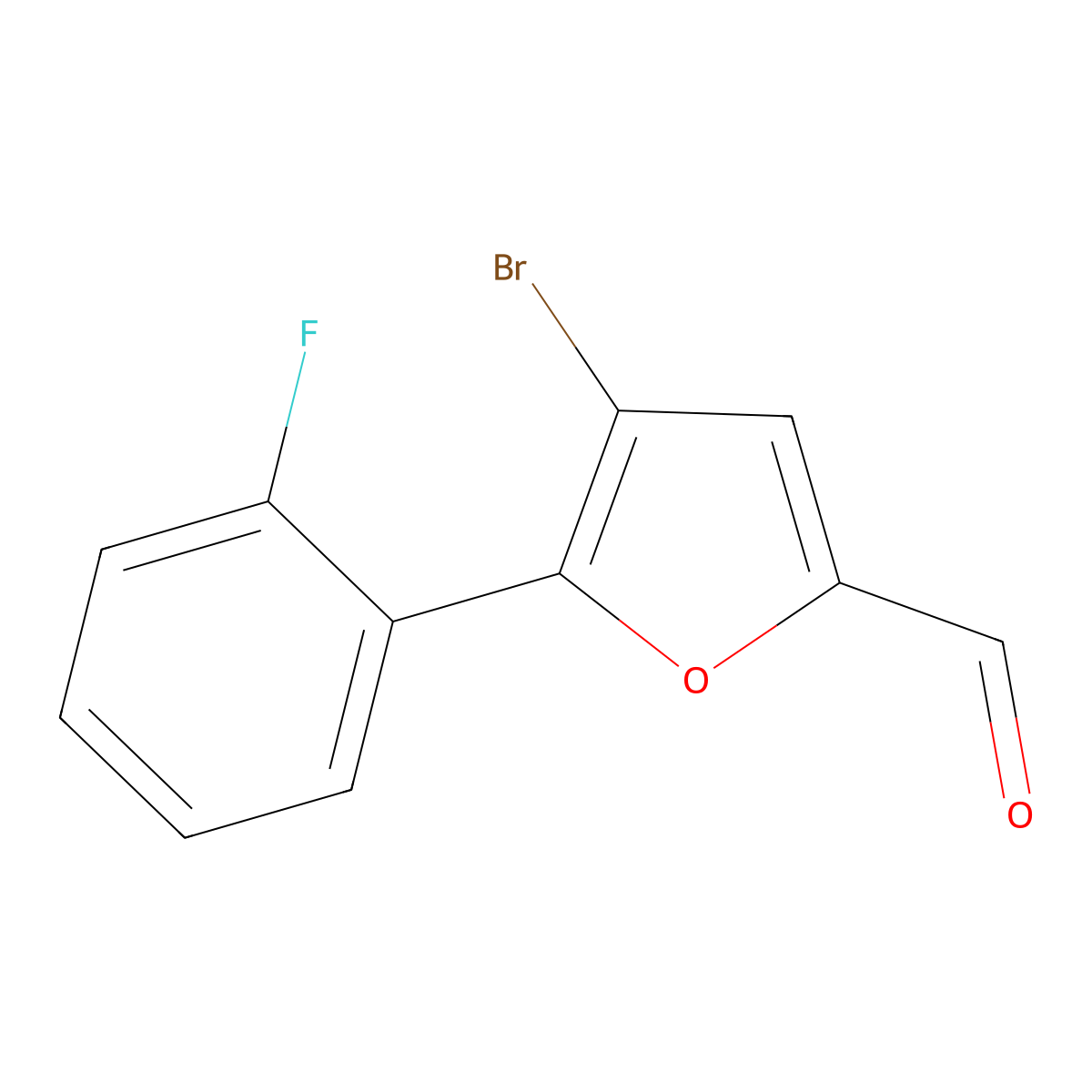 4-Bromo-5-(2-fluorophenyl)furan-2-carbaldehyde molecular structure, CAS 1138035-91-2