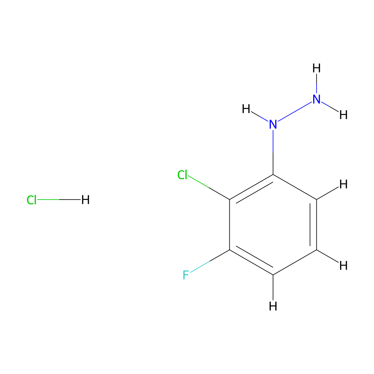 (2-Chloro-3-fluorophenyl)hydrazine Hydrochloride molecular structure, CAS 1138036-54-0