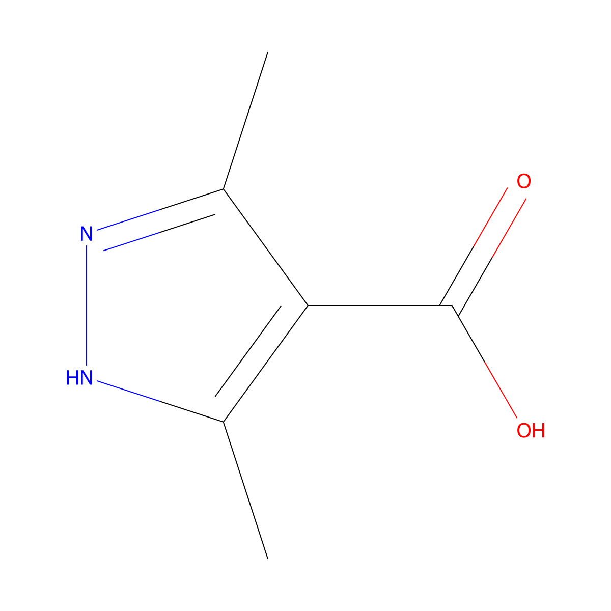 3,5-dimethyl-1H-pyrazole-4-carboxylic acid molecular structure, CAS 113808-86-9
