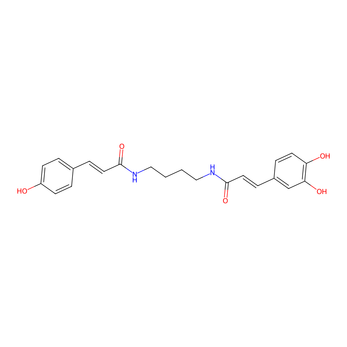 N-p-coumaroyl-N'-caffeoylputrescine molecular structure, CAS 1138156-77-0