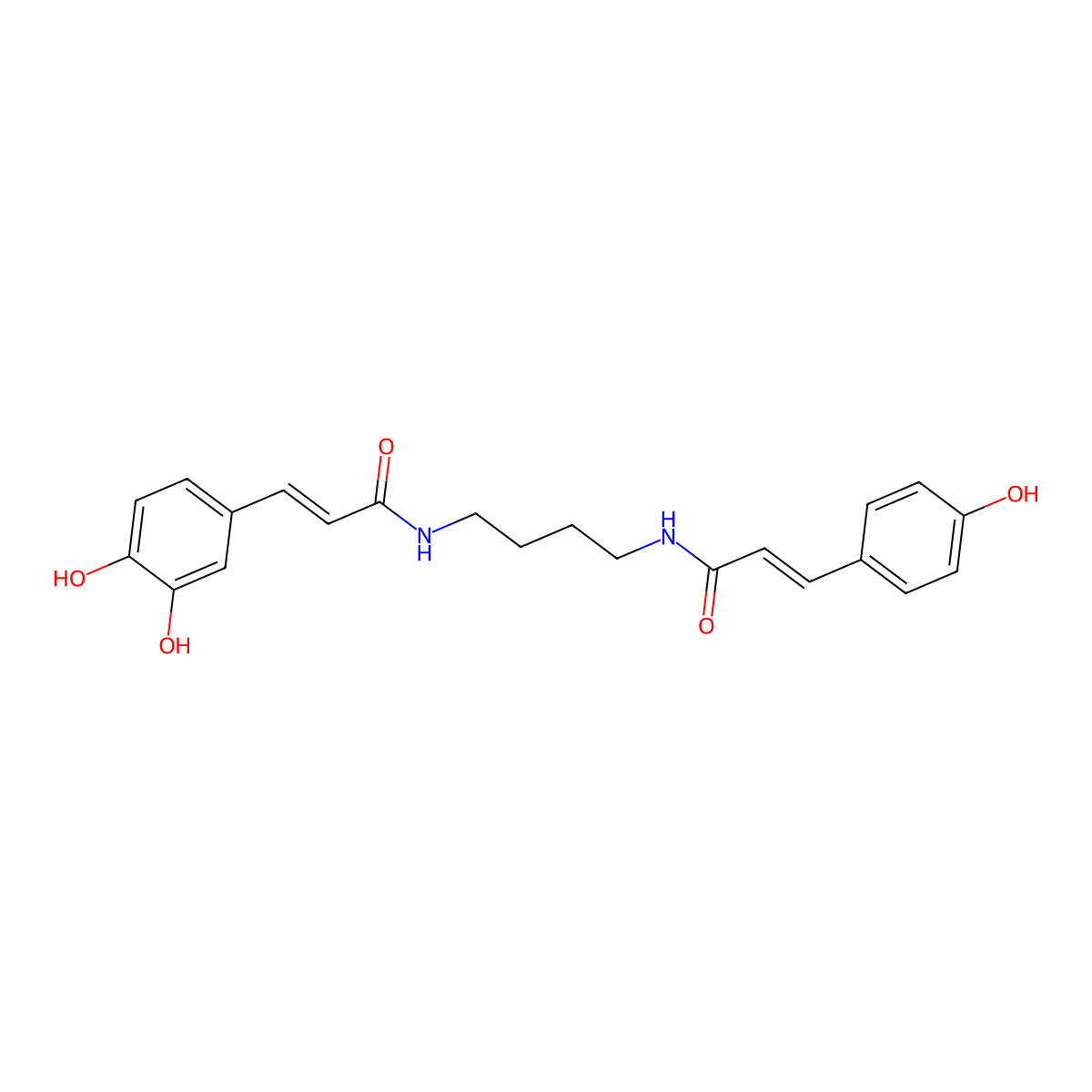 N-p-coumaroyl-N'-caffeoylputrescine molecular structure, CAS 1138156-77-0