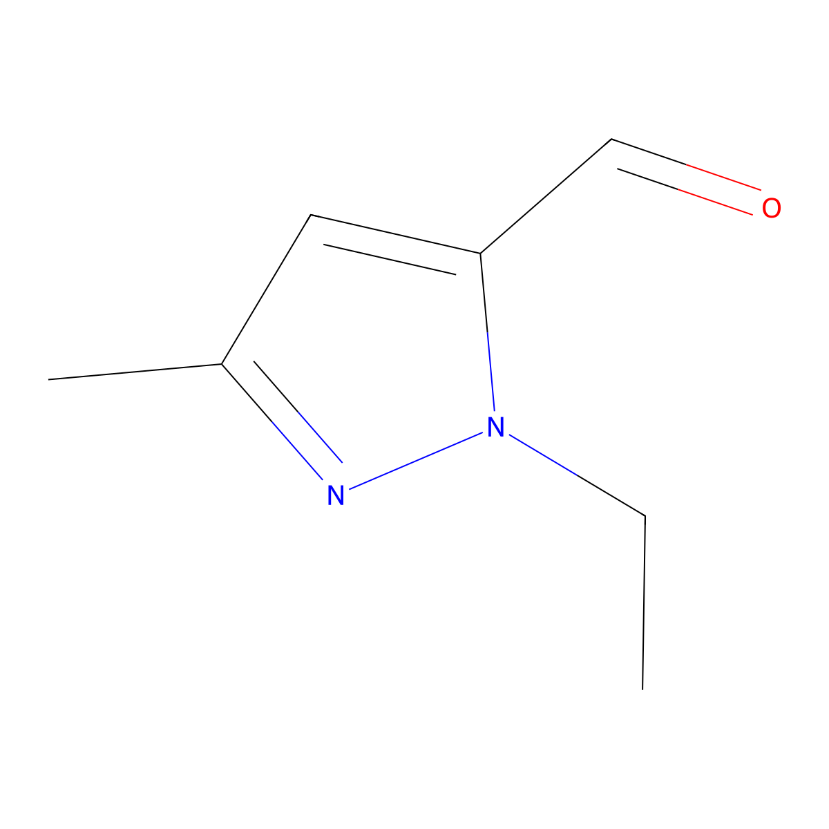 1-ethyl-3-methyl-1H-pyrazole-5-carbaldehyde molecular structure, CAS 1138159-72-4