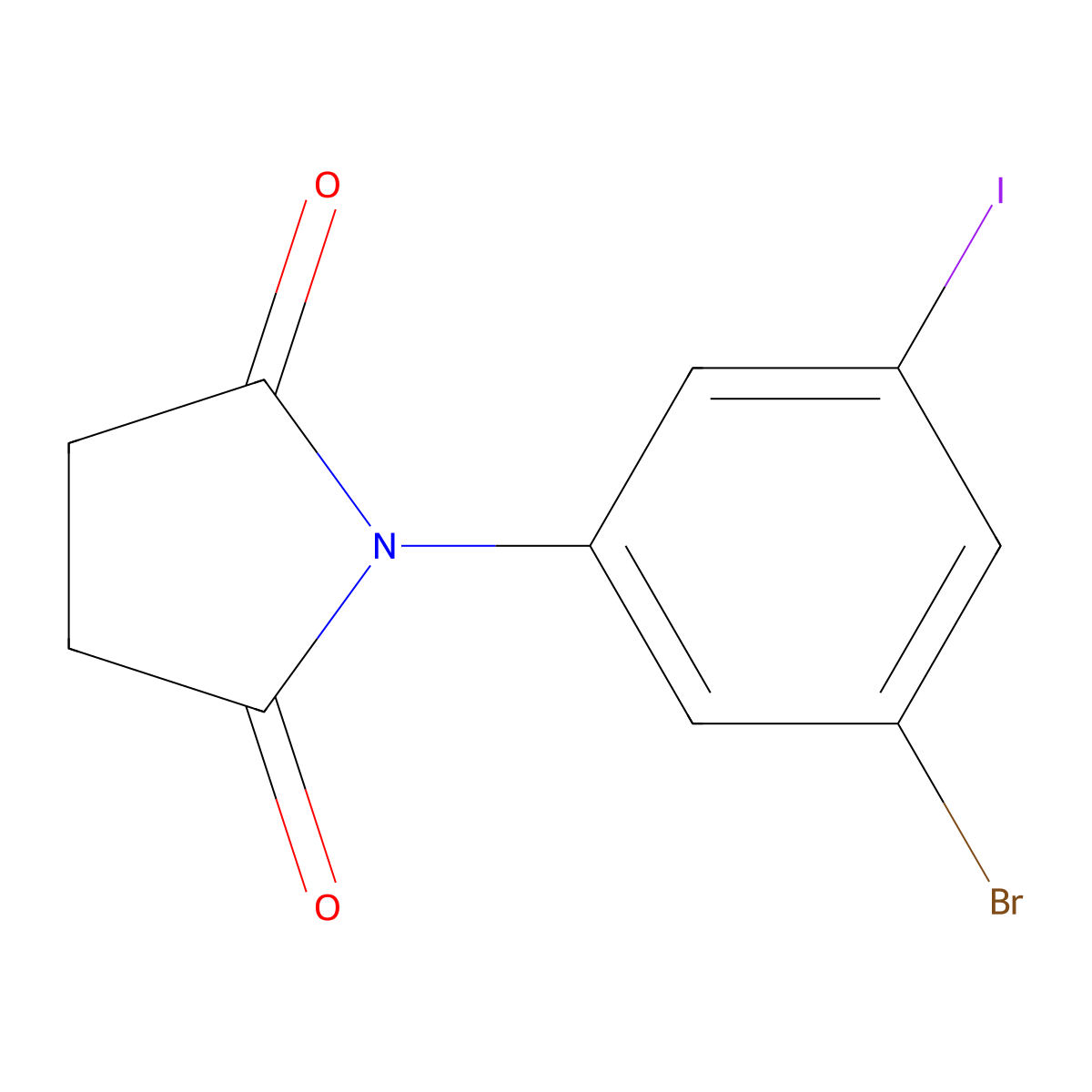 1-(3-Bromo-5-iodophenyl)pyrrolidine-2,5-dione molecular structure, CAS 113817-06-4
