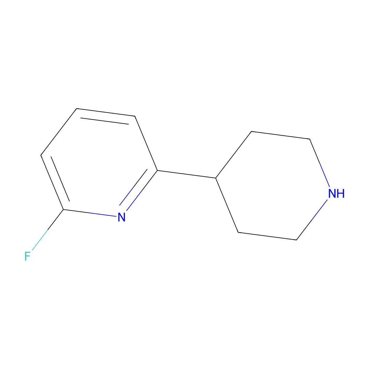 2-Fluoro-6-(piperidin-4-yl)pyridine molecular structure, CAS 1138217-83-0