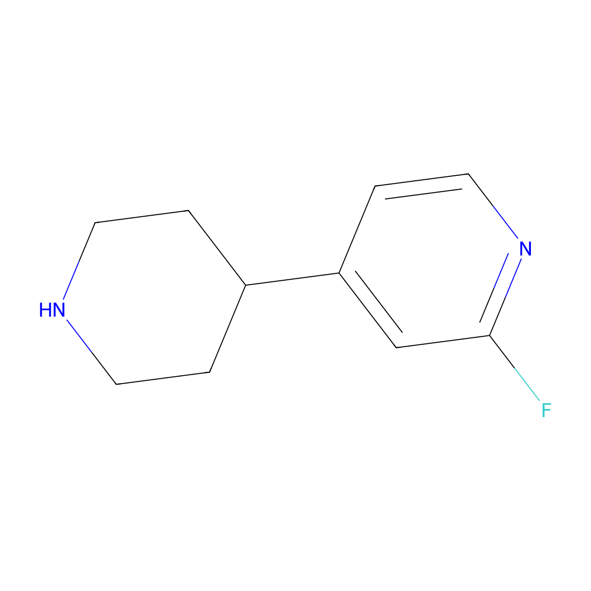 2-Fluoro-4-(piperidin-4-yl)pyridine molecular structure, CAS 1138217-84-1