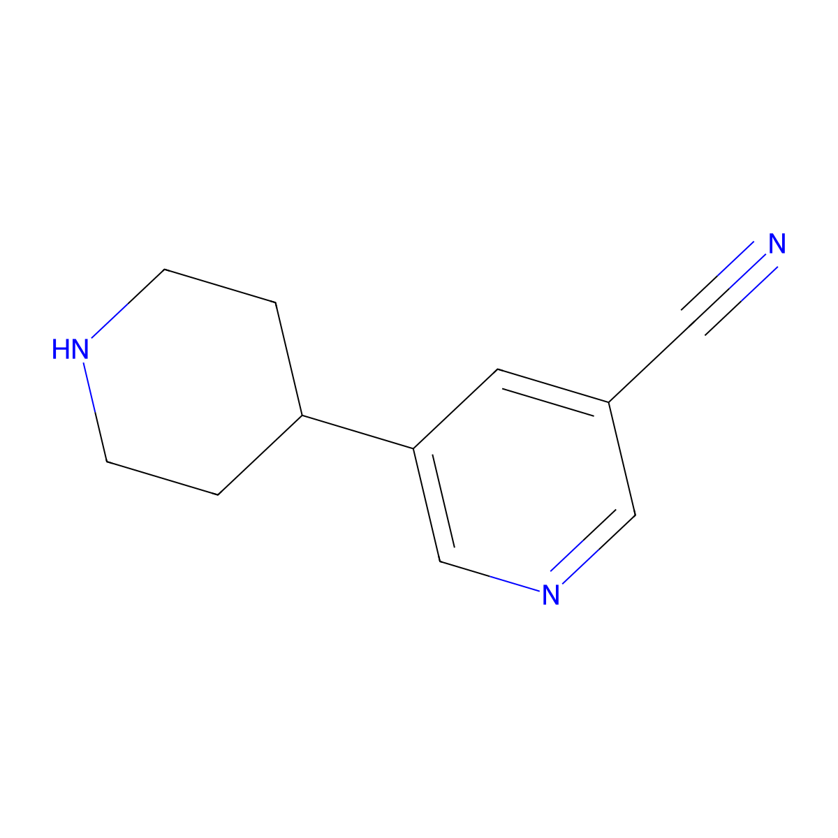 5-(Piperidin-4-yl)nicotinonitrile molecular structure, CAS 1138217-85-2