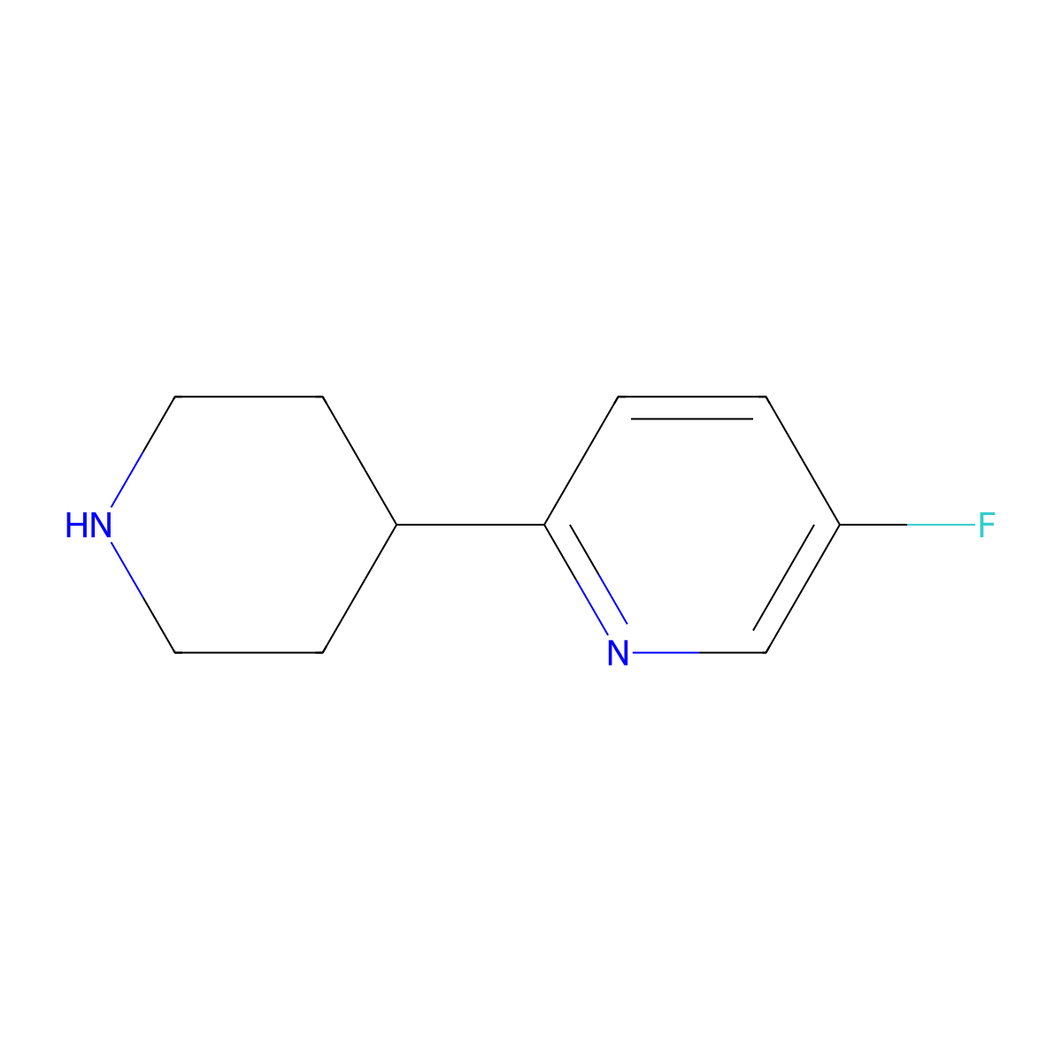 5-Fluoro-2-(piperidin-4-YL)pyridine molecular structure, CAS 1138217-86-3