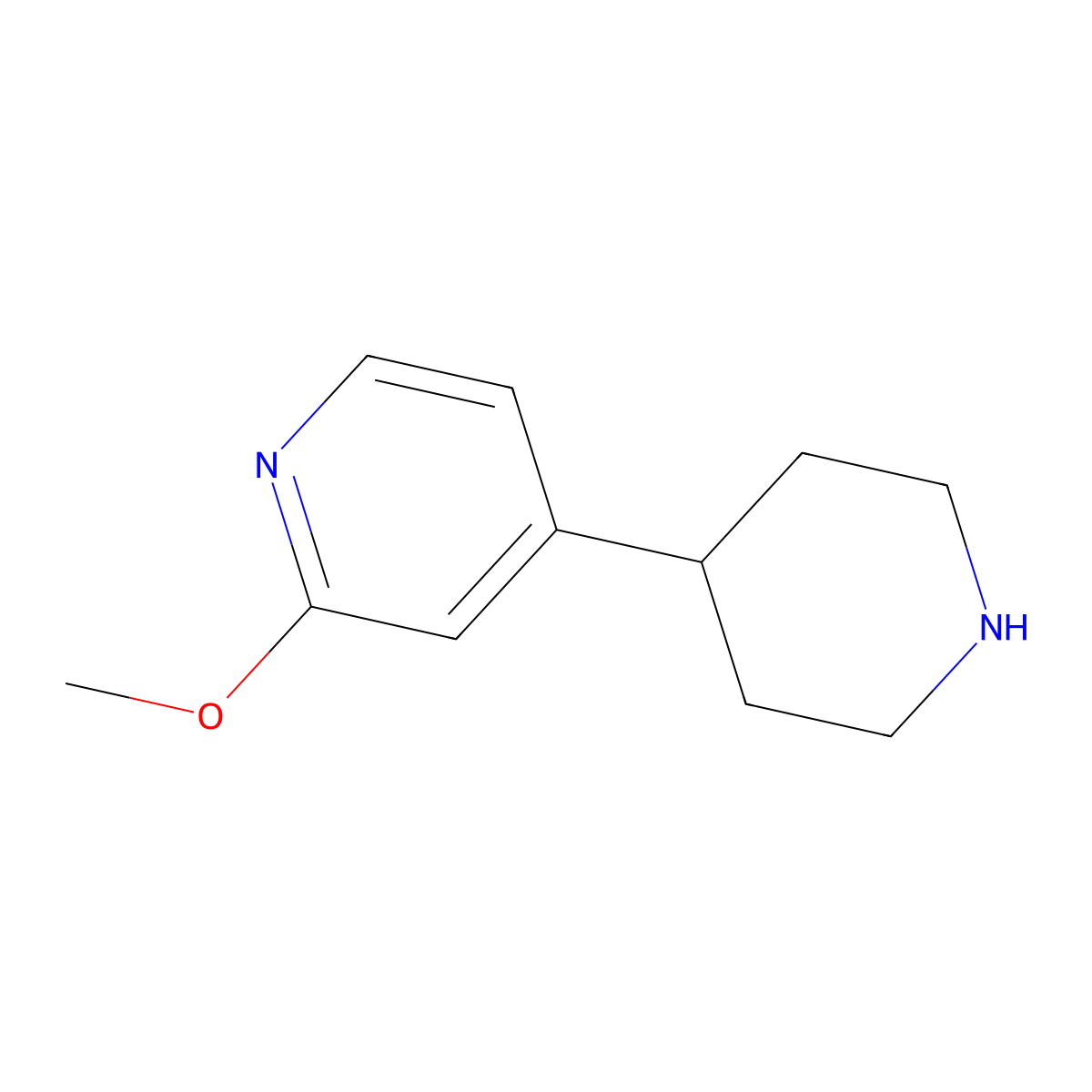 2-Methoxy-4-(piperidin-4-yl)pyridine molecular structure, CAS 1138218-06-0