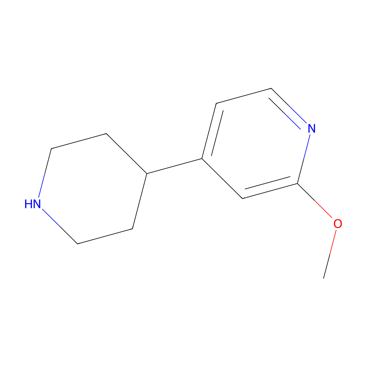 2-Methoxy-4-(piperidin-4-yl)pyridine molecular structure, CAS 1138218-06-0
