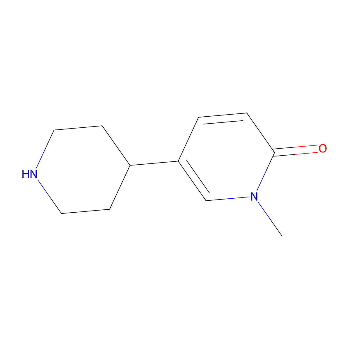 1-Methyl-5-(piperidin-4-yl)pyridin-2(1H)-one molecular structure, CAS 1138218-12-8