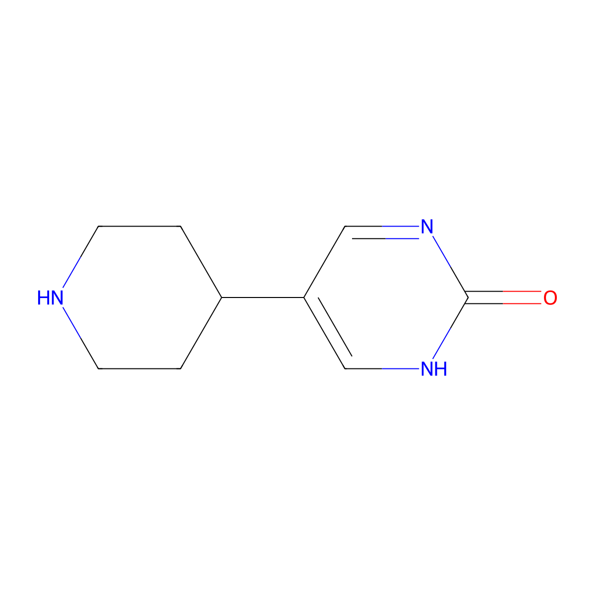 2-Hydroxy-5-(piperidin-4-yl)pyrimidine molecular structure, CAS 1138218-16-2