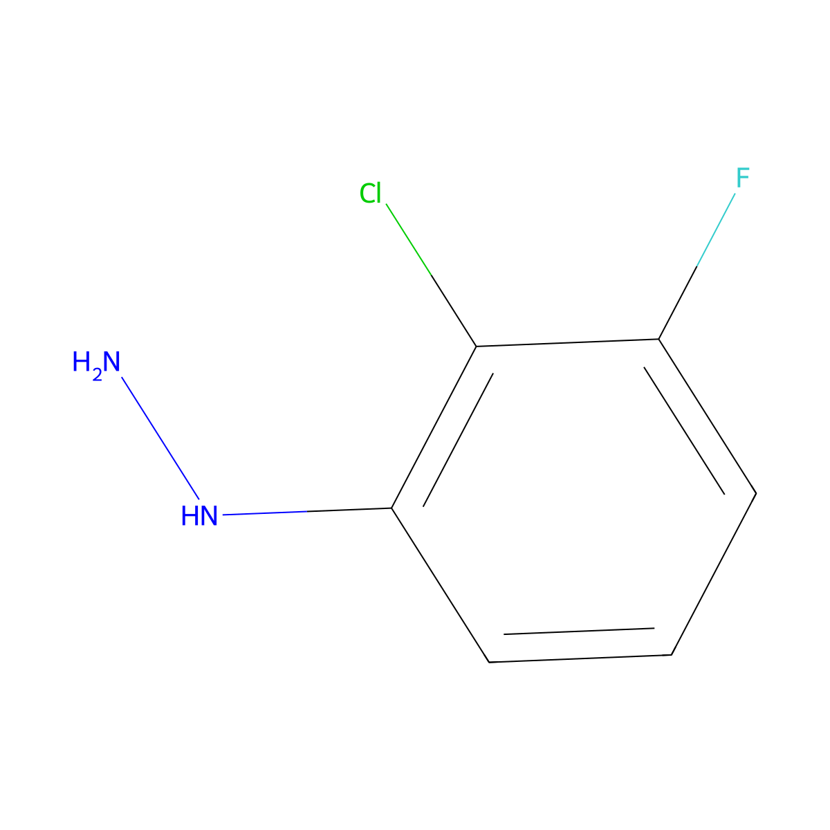 (2-Chloro-3-fluorophenyl)hydrazine molecular structure, CAS 1138218-48-0