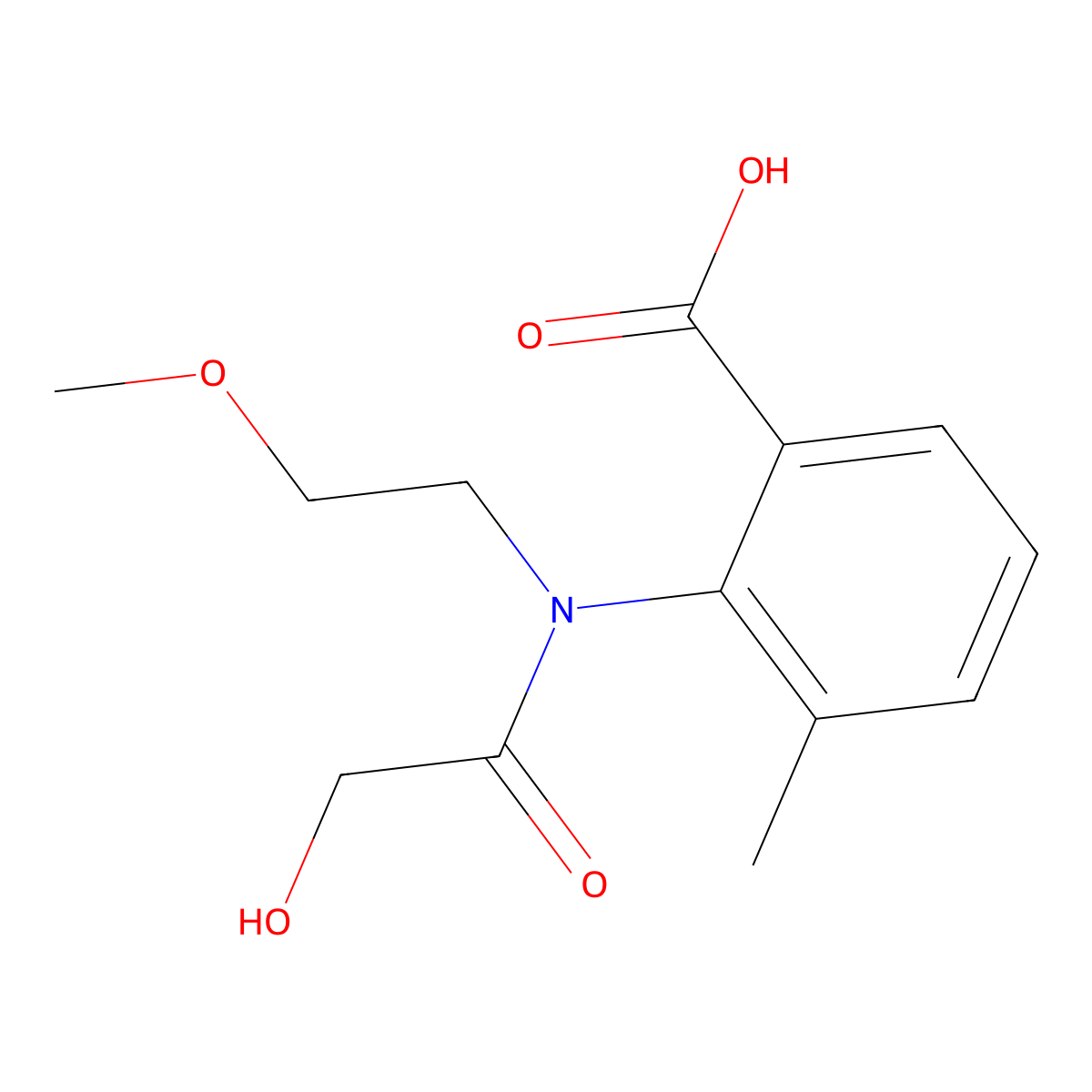 2-[(Hydroxyacetyl)(2-methoxyethyl)amino]-3-methylbenzoic acid molecular structure, CAS 1138220-18-4