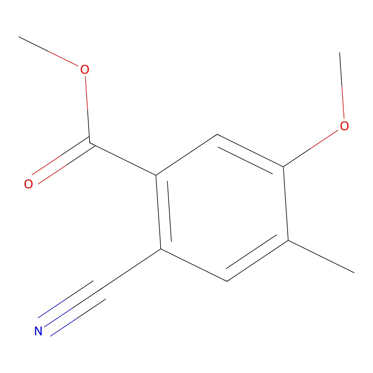 Methyl 2-cyano-5-methoxy-4-methylbenzoate molecular structure, CAS 1138220-75-3
