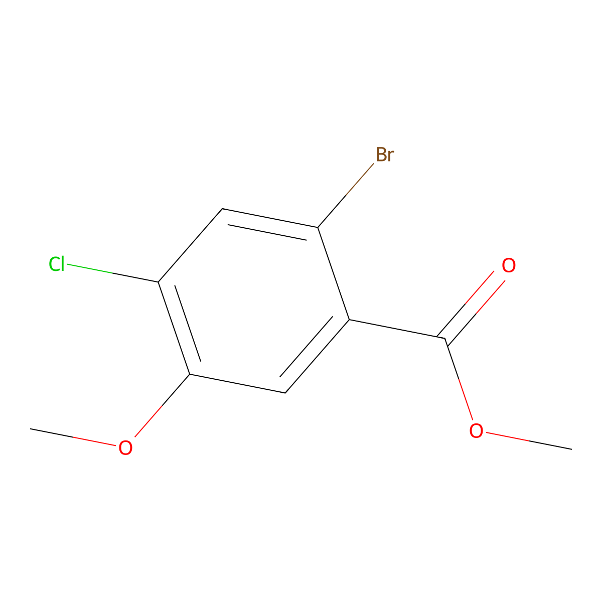 Methyl 2-bromo-4-chloro-5-methoxybenzoate molecular structure, CAS 1138220-77-5