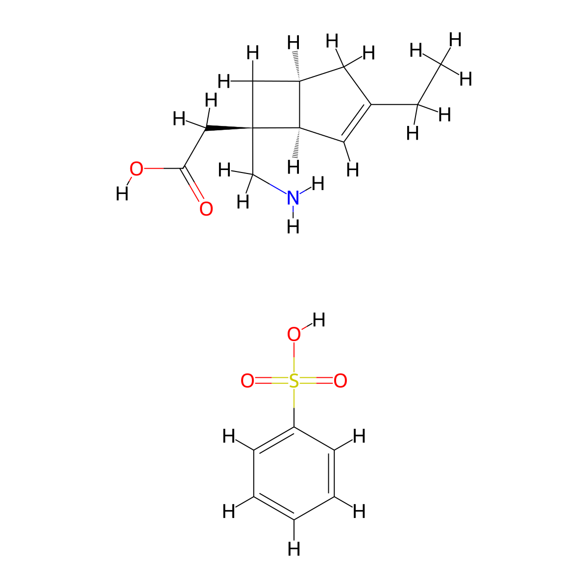 Mirogabalin Besylate molecular structure, CAS 1138245-21-2