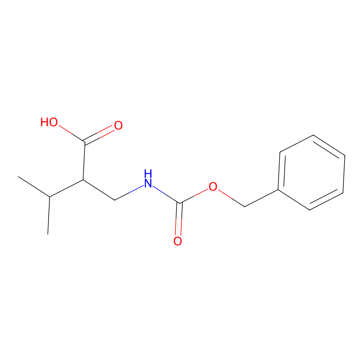 (R)-2-((((benzyloxy)carbonyl)amino)methyl)-3-methylbutanoic acid molecular structure, CAS 1138323-75-7