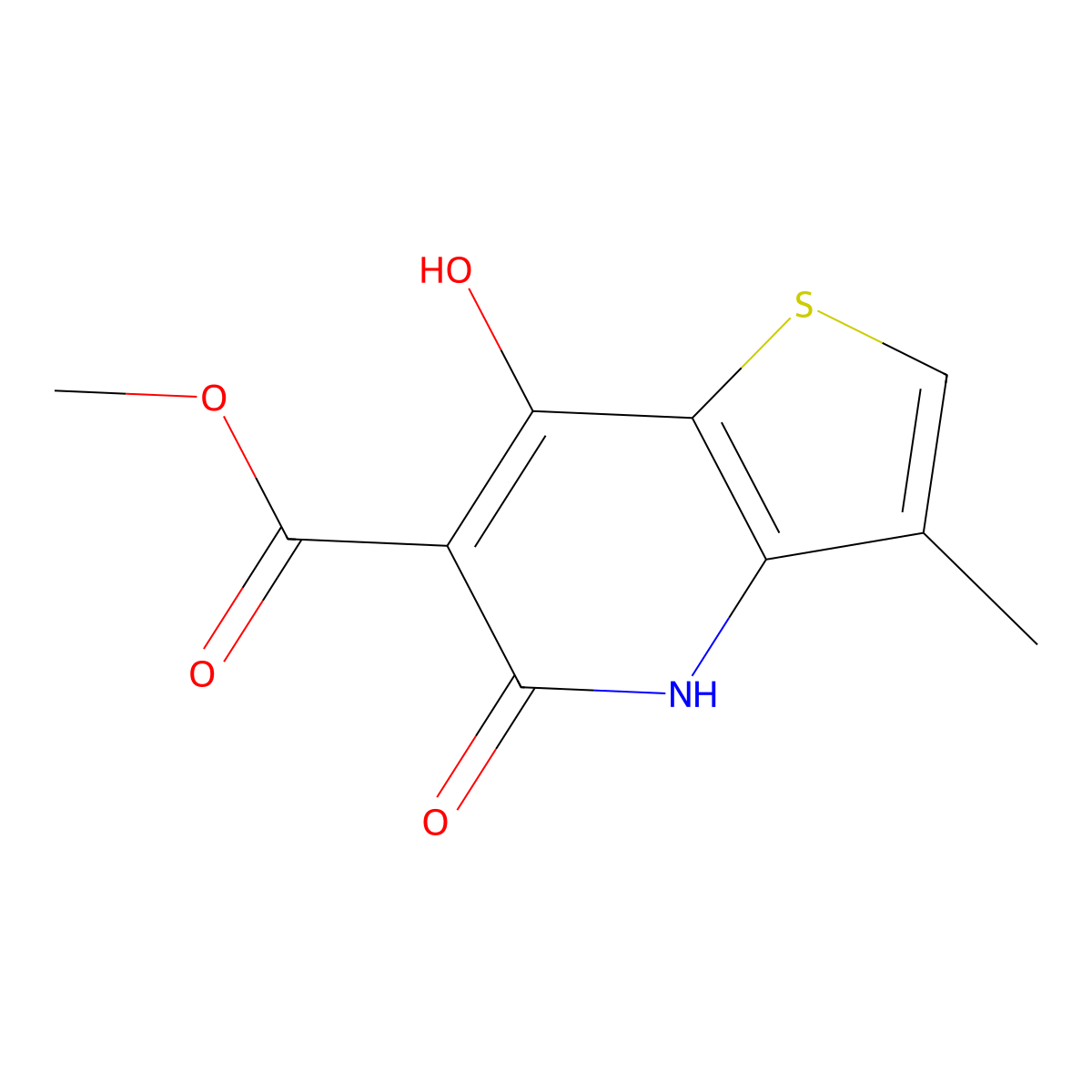 Methyl 5,7-dihydroxy-3-methylthieno[3,2-b]pyridine-6-carboxylate molecular structure, CAS 1138325-01-5