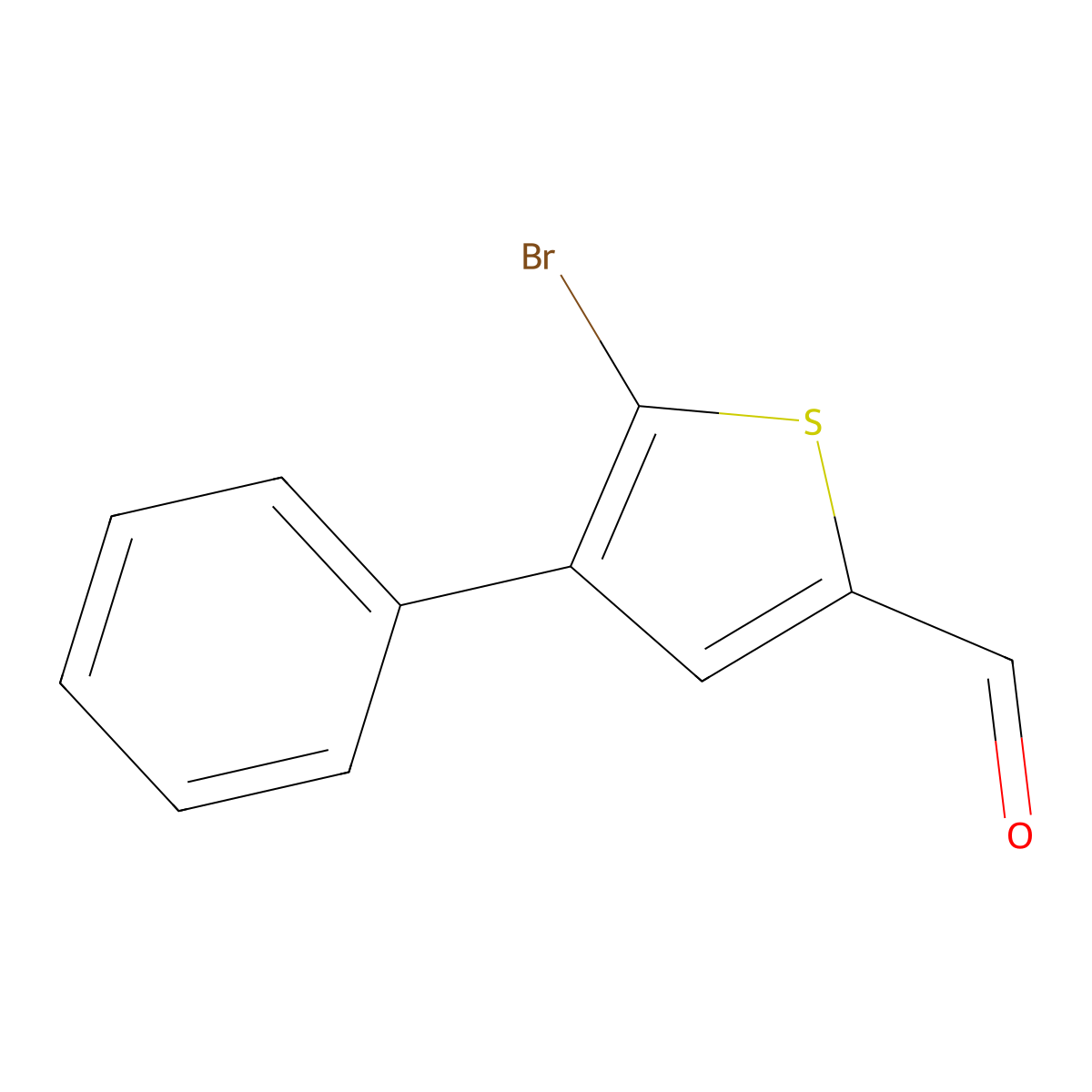 5-Bromo-4-phenylthiophene-2-carbaldehyde molecular structure, CAS 1138326-95-0