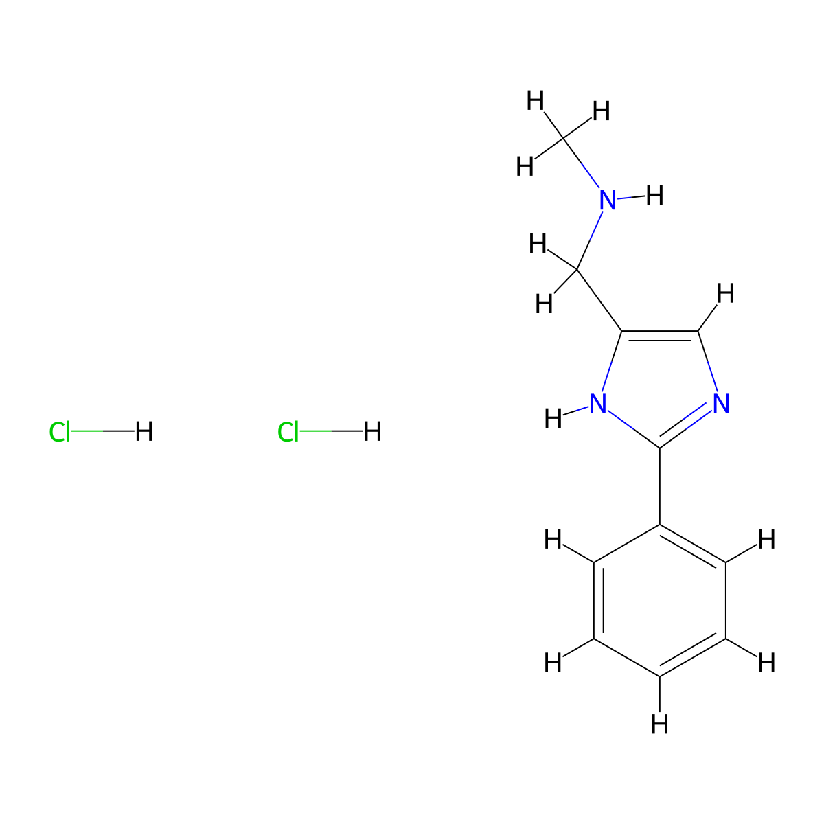 methyl[(2-phenyl-1H-imidazol-4-yl)methyl]amine dihydrochloride molecular structure, CAS 1138327-40-8