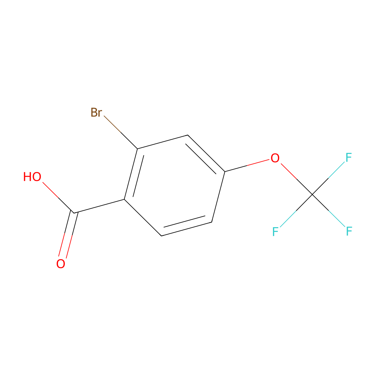 2-Bromo-4-(trifluoromethoxy)benzoic acid molecular structure, CAS 1138331-74-4