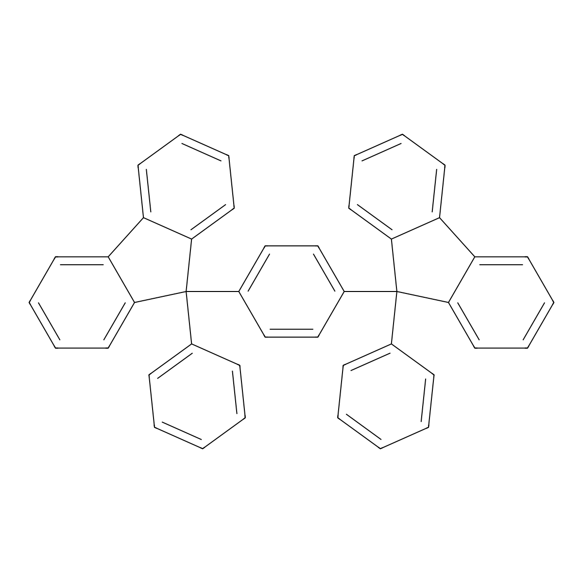 1,4-Bis(9-phenyl-9h-fluoren-9-yl)benzene molecular structure, CAS 1138331-98-2