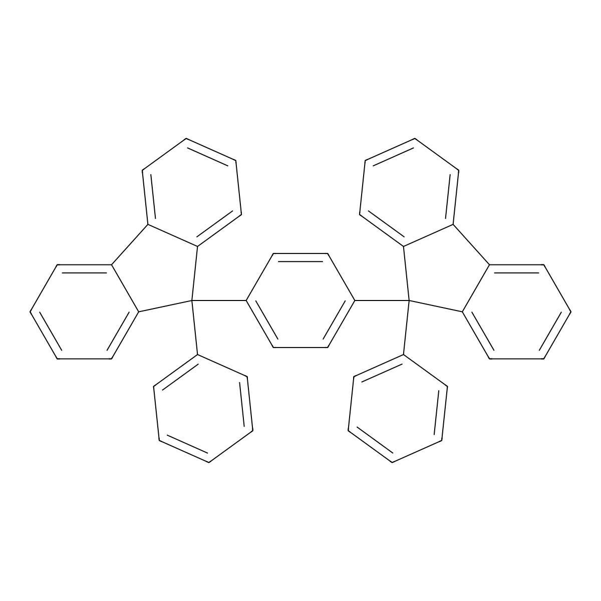 1,4-Bis(9-phenyl-9h-fluoren-9-yl)benzene molecular structure, CAS 1138331-98-2