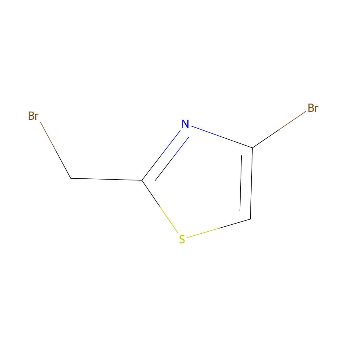 4-Bromo-2-(bromomethyl)thiazole molecular structure, CAS 1138333-26-2