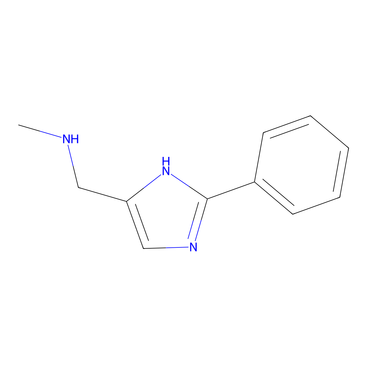 methyl[(2-phenyl-1H-imidazol-4-yl)methyl]amine molecular structure, CAS 1138394-72-5